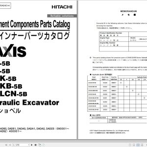 Hitachi Hydraulic Excavator ZX120 5B Parts Catalog EN JP
