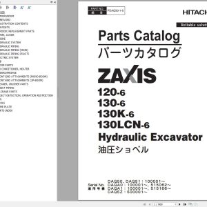Hitachi Hydraulic Excavator ZX120 6 Parts Catalog EN JP
