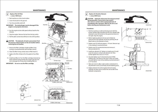 Hitachi Hydraulic Excavator ZX130 5A Operators Manual ENMDAK 2 6 1