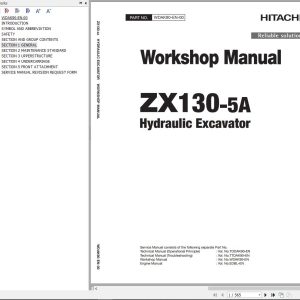 Hitachi Hydraulic Excavator ZX130 5A Workshop Manual
