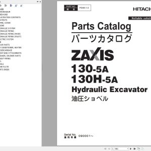 Hitachi Hydraulic Excavator ZX130 5A ZX130H 5A Parts Catalog EN JP