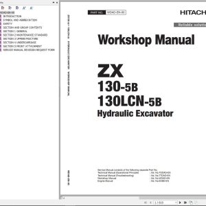 Hitachi Hydraulic Excavator ZX130 5B ZX130LCN 5B Workshop Manual