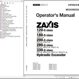 Hitachi Hydraulic Excavator ZX130 5B ZX130LCN 5B ZX130L 5B Operators Manual