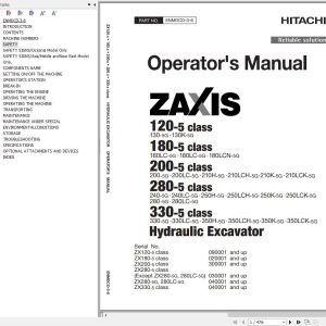 Hitachi Hydraulic Excavator ZX130 5G Operators Manual ENMDCD 3 6