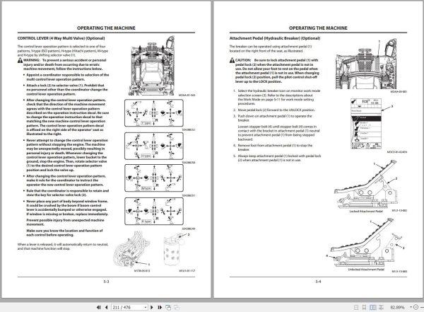 Hitachi Hydraulic Excavator ZX130 5G Operators Manual ENMDCD 3 6 1