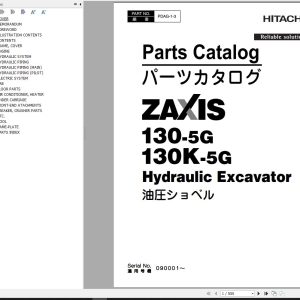 Hitachi Hydraulic Excavator ZX130 5G ZX130K 5G Parts Catalog EN JP
