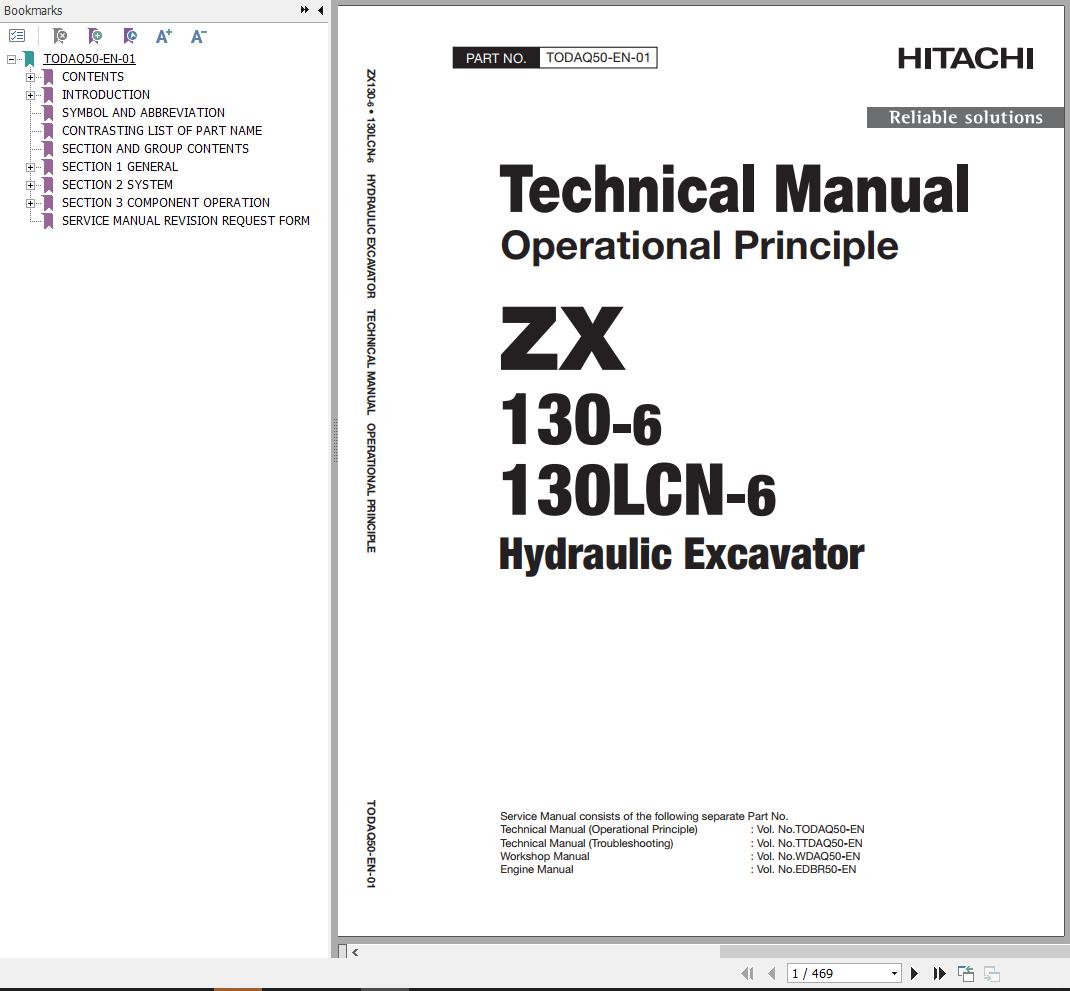 Hitachi Hydraulic Excavator ZX130 6 ZX130LCN 6 Technical Manual