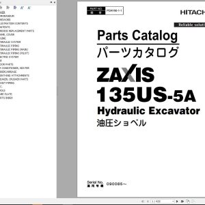 Hitachi Hydraulic Excavator ZX135US 5A Parts Catalog EN JP