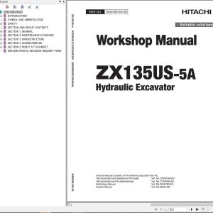 Hitachi Hydraulic Excavator ZX135US 5A Workshop Manual WDAY90 EN 00