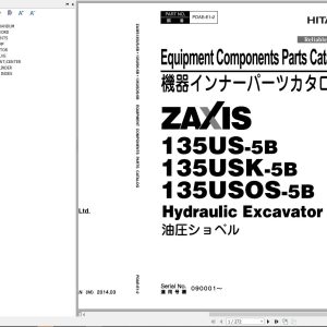 Hitachi Hydraulic Excavator ZX135US 5B Parts Catalog EN JP