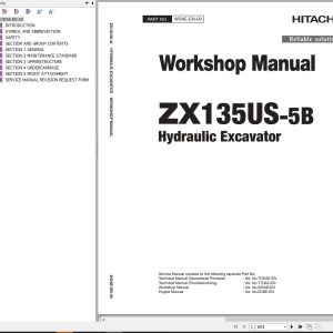 Hitachi Hydraulic Excavator ZX135US 5B Workshop Manual WDAE EN 00
