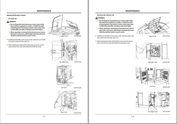 Hitachi Hydraulic Excavator ZX135US-5B ZX225US-5B ZX225USLC-5B Operator ...