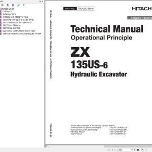 Hitachi Hydraulic Excavator ZX135US 6 Technical Manual