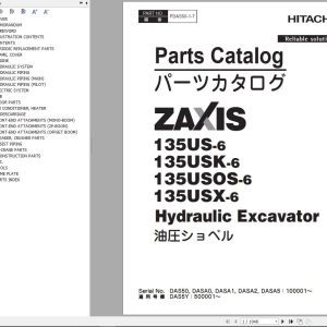 Hitachi Hydraulic Excavator ZX135US 6 ZX135USK 6 Parts Catalog EN JP