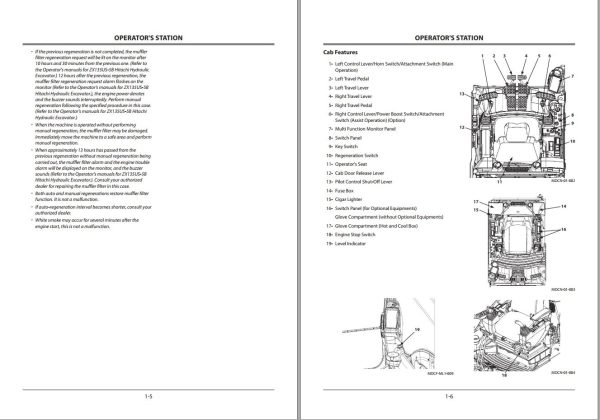 Hitachi Hydraulic Excavator ZX135USL 5B Operators Manual 1