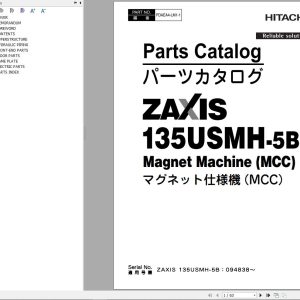 Hitachi Hydraulic Excavator ZX135USMH 5B Parts Catalog EN JP