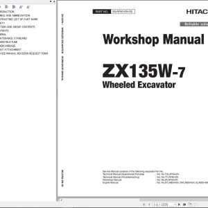 Hitachi Hydraulic Excavator ZX135W 7 Workshop Manual WLAF50 EN 00