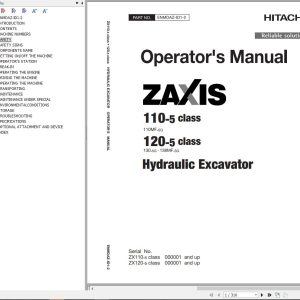 Hitachi Hydraulic Excavator ZX138MF 5G Operators Manual ENMDAZ ID1 2