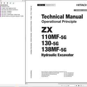Hitachi Hydraulic Excavator ZX138MF 5G Technical Manual
