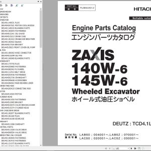 Hitachi Hydraulic Excavator ZX140W 6 Parts Catalog EN JP