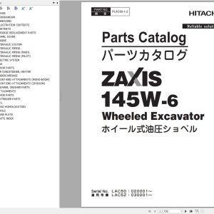 Hitachi Hydraulic Excavator ZX145W 6 Parts Catalog EN JP