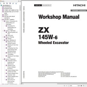Hitachi Hydraulic Excavator ZX145W 6 Workshop Manual WLAC50 EN 01