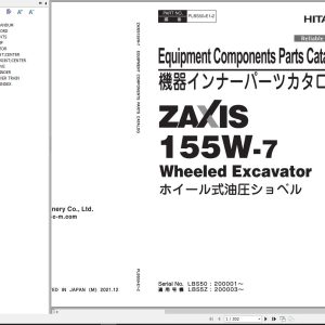 Hitachi Hydraulic Excavator ZX155W 7 Parts Catalog EN JP