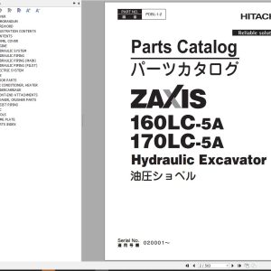 Hitachi Hydraulic Excavator ZX160LC 5A Parts Catalog EN JP
