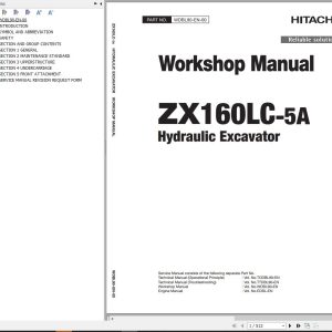Hitachi Hydraulic Excavator ZX160LC 5A Workshop Manual