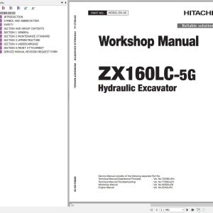 Hitachi Hydraulic Excavator ZX160LC 5G Workshop Manual