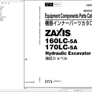 Hitachi Hydraulic Excavator ZX170LC 5A Parts Catalog EN JP