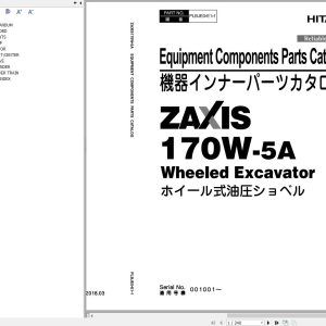 Hitachi Hydraulic Excavator ZX170W 5A Parts Catalog EN JP