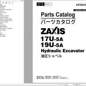 Hitachi Hydraulic Excavator ZX17U 5A ZX19U 5A Parts Catalog EN JP
