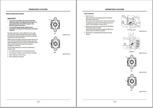 Hitachi Hydraulic Excavator ZX17U 6 ZX19U 6 ZX26U 6 Operators Manual 1