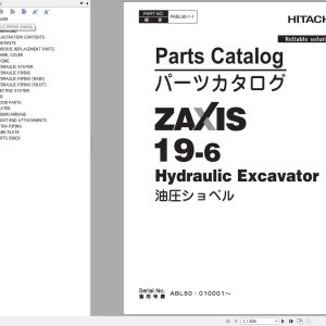 Hitachi Hydraulic Excavator ZX19 6 Parts Catalog EN JP