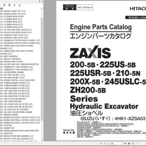 Hitachi Hydraulic Excavator ZX190LC 5B ZX190LCN 5B Engine Parts Catalog EN JP