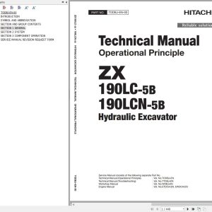 Hitachi Hydraulic Excavator ZX190LC 5B ZX190LCN 5B Technical Manual