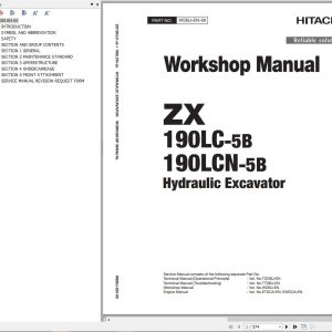 Hitachi Hydraulic Excavator ZX190LC 5B ZX190LCN 5B Workshop Manual