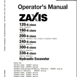 Hitachi Hydraulic Excavator ZX190LC 6 ZX190LCN 6 Operators Manual ENMDC1 EN2 6