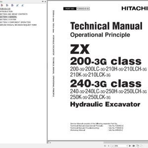 Hitachi Hydraulic Excavator ZX200 3G ZX240 3G Class Technical Manual TOBWD E 00