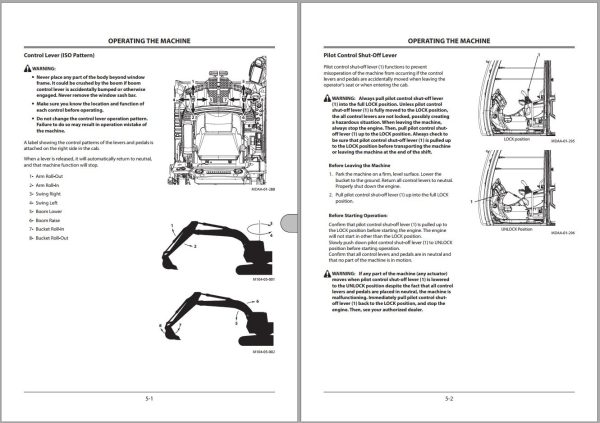 Hitachi Hydraulic Excavator ZX200 5A ZX200LC 5A Operators Manual ENMDAK 2 6 1