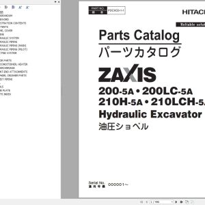 Hitachi Hydraulic Excavator ZX200 5A ZX200LC 5A Parts Catalog EN JP