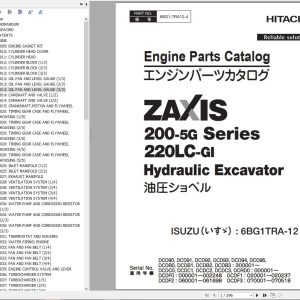 Hitachi Hydraulic Excavator ZX200 5G Series ZX220LC GI Engine Parts Catalog EN JP