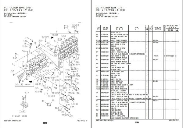 Hitachi Hydraulic Excavator ZX200 5G Series ZX220LC GI Engine Parts Catalog EN JP 1
