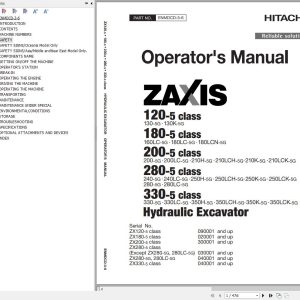 Hitachi Hydraulic Excavator ZX200 5G ZX200LC 5G Operators Manual ENMDCD 3 6