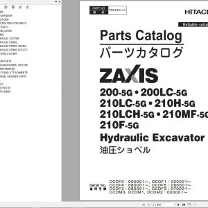 Hitachi Hydraulic Excavator ZX200 5G ZX200LC 5G Parts Catalog EN JP