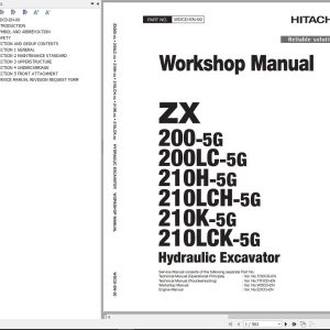 Hitachi Hydraulic Excavator ZX200 5G ZX200LC 5G Workshop Manual