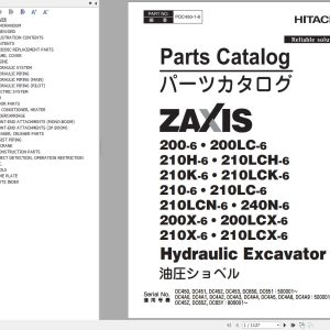 Hitachi Hydraulic Excavator ZX200 6 ZX200LC 6 Parts Catalog EN JP