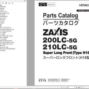 Hitachi Hydraulic Excavator ZX200LC 5G Parts Catalog EN JP