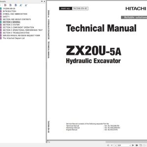 Hitachi Hydraulic Excavator ZX20U 5A Technical Manual TACD90 EN 00